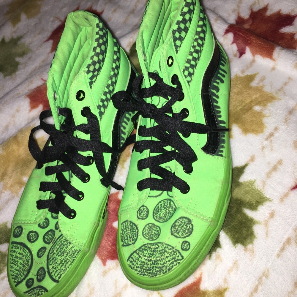 Vans neon green shoes